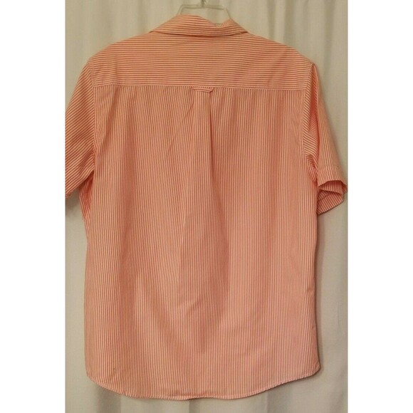 Men's Ralph Lauren Chaps Shirt  Medium EASY CARE Striped Short Sleeve Button - Picture 5 of 5